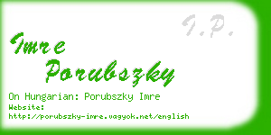 imre porubszky business card